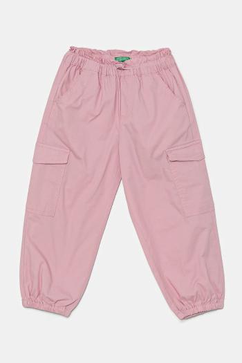 Detské nohavice United Colors of Benetton ružová farba, jednofarebné, 4L2VGF028
