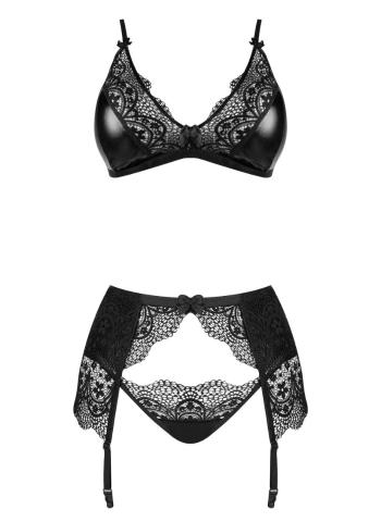Čierny trojdielny set Obsidian Desire
