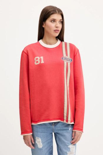 Bavlnená mikina Guess Originals červená farba, s potlačou, M5YQ25 KCPR1