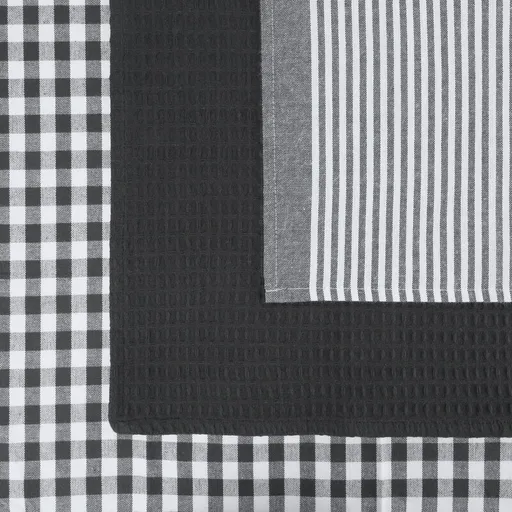 ArtFir Sada kuchynských utierok LUCY | tmavosivá/biela 50 x 70 cm