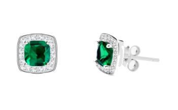 Preciosa Prekrásne strieborné náušnice Minas Crystal Treasures 5313 66