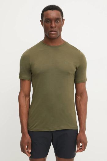 Športové tričko Fjallraven Abisko Wool zelená farba, jednofarebné, F87193