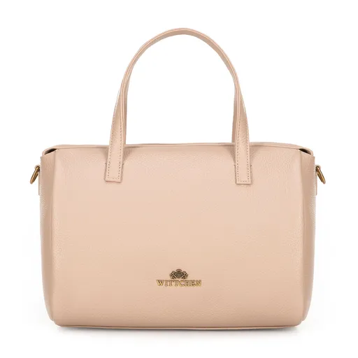 Dámsky kabelka z kože béžový 100-4E-211-9