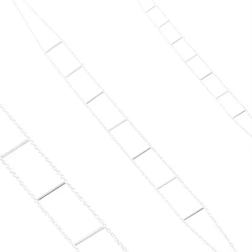 Náhrdelník zo striebra 925, dve retiazky spojené rovnými paličkami