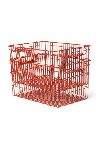 Úložný kôš ferm LIVING Cala 2-pak červená farba