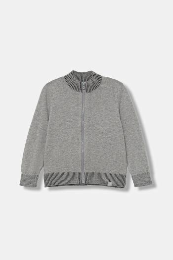 Detský bavlnený kardigan United Colors of Benetton šedá farba, 120YC500W