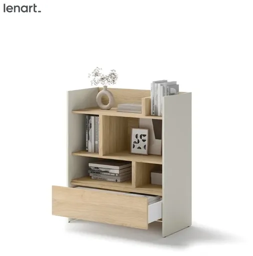 Dig-net nábytok Regál Lenart BED CONCEPT BC-25 | kašmír / dub nagano