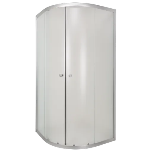 INVENA - Sprchovací kút štvrťkruh VITORIA, profil: satin, sklo frosted 80x80cm AK-49-186-O