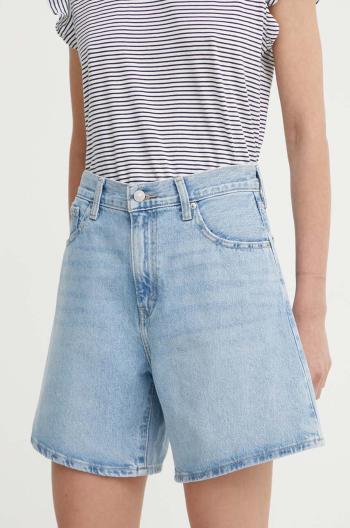 Rifľové krátke nohavice Levi's HIGH BAGGY SHORT dámske, jednofarebné, vysoký pás, A9311