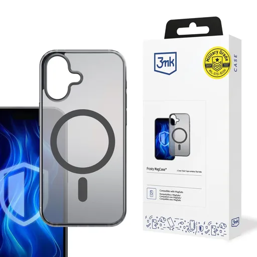 3mk ochranný kryt Frosty MagCase Black pre Apple iPhone 16 Plus