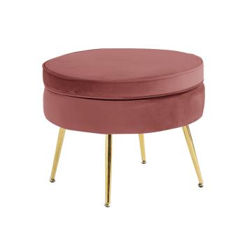 KONDELA Noblin Typ 1 taburetka ružová (Velvet) / zlatá