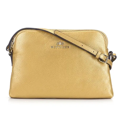 Dámska lichobežníková kožená crossbody kabelka Wittchen 29-4E-006-G