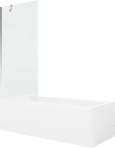 MEXEN/S - Cubik obdĺžniková vaňa 170 x 70 cm s panelom + vaňová zástena 80, transparent, chróm 550317070X9508000001