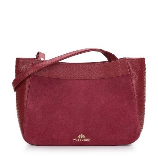 Shopper kabelka z dvoch druhov kože červená