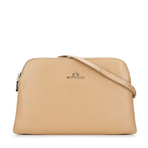 Dámska klasická dvojkomorová kožená crossbody kabelka Wittchen 29-4E-010-9