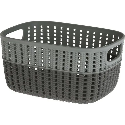 Plastový košík Duo, sivá, 23,5 x 17,5 x 11,5 cm