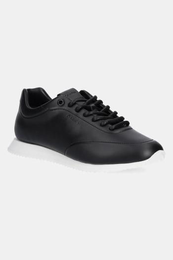 Kožené tenisky Calvin Klein RUNNER LACE UP - LTH čierna farba, HW0HW02396