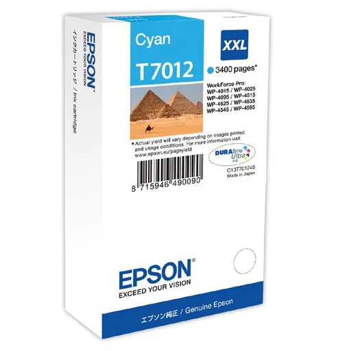 EPSON T7012 (C13T70124010) - originálna cartridge, azúrová, 34,2ml
