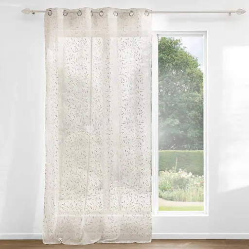 Voálová záclona so zlatým vzorom listov