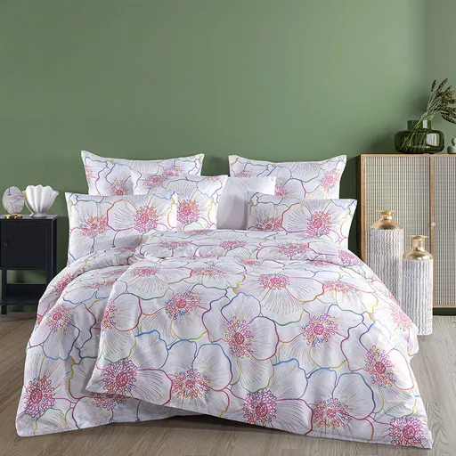 BedTex Saténové obliečky Bloom, 135 x 200 cm, 80 x 80 cm, 135 x 200 cm, 80 x 80 cm