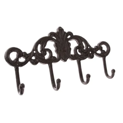 Liatinový vešiak Bodeguita čierna, 15 x 31 cm