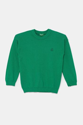 Detský sveter United Colors of Benetton zelená farba, tenký, 1098G100U