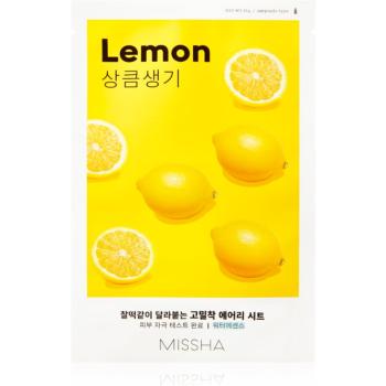 Missha Airy Fit Lemon plátenná maska pre rozjasnenie a vitalitu pleti 19 g