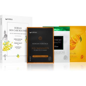 KORIKA KOREAN SKIN CARE ROUTINE SET OF 3 BRIGHTENING SHEET MASKS sada pre rozjasnenie pleti