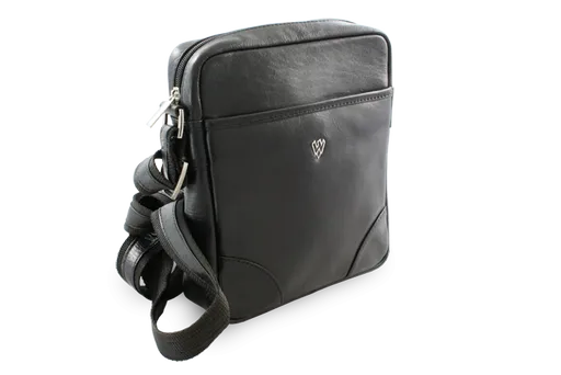 Malý čierny kožený crossbag 215-1711-60