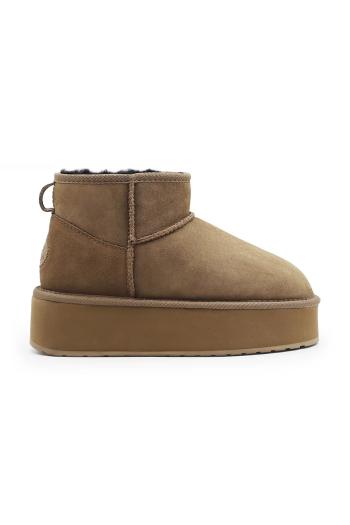 Semišové snehule Emu Australia Stinger Micro Flatform hnedá farba, W13082.CORI