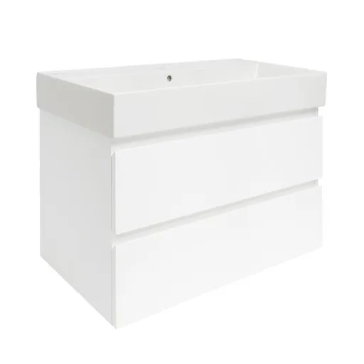 Kúpeľňová skrinka s umývadlom SAT B-Way 79x50x45 cm biely lesk BWAY280WU2BI