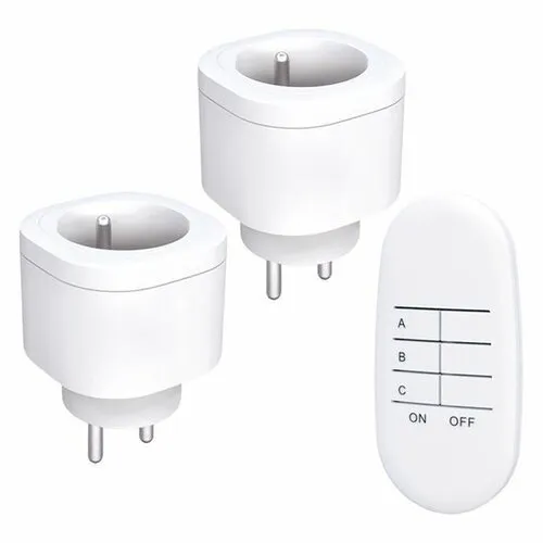 Solight DY08 Sada diaľkovo ovládaných zásuviek s ovládačom 3 ks, biela