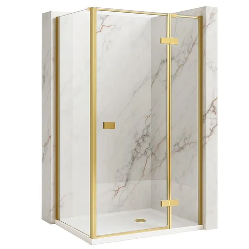 REA/S - Sprchovací kút Atlas 80x80 Brush Gold vpravo KPL-K4373