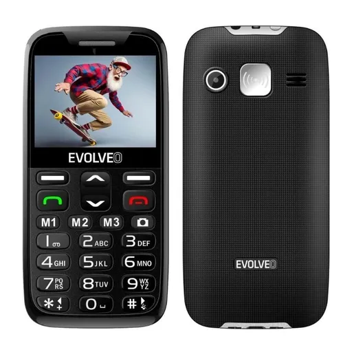 EVOLVEO EasyPhone XR, mobilný telefón pre seniorov s nabíjacím stojanom, čierna