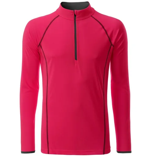 James & Nicholson (Daiber) Pánske funkčné tričko s dlhým rukávom JN498 - Jasnoružová / titánová | 2XL