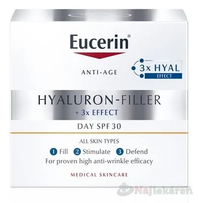 Eucerin Hyaluron-Filler + 3x EFFECT Denný krém SPF 30 50ml