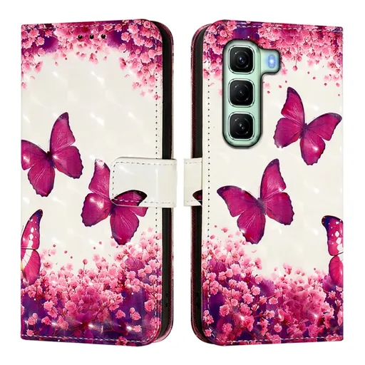 ART Peňaženkový kryt pre Infinix Hot 50 ROSE BUTTERFLY