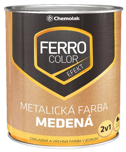FERRO COLOR EFEKT - Metalická antikorózna farba 2v1 medená (efekt) 0,75 L