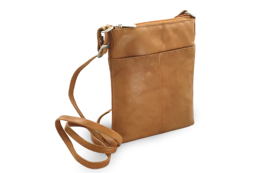 Svetlo hnedá kožená zipsová kabelka 212-3013-05