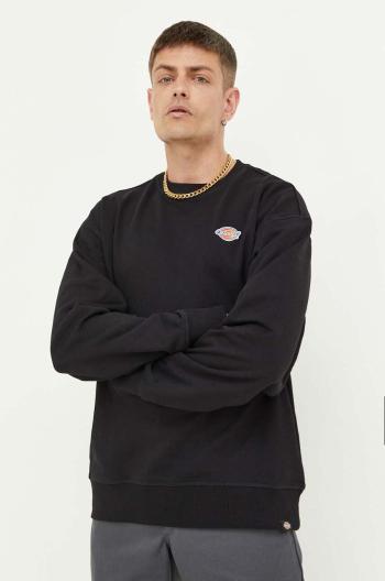 Bavlnená mikina Dickies pánska, čierna farba, jednofarebná