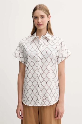 Bavlnená košeľa Max Mara Beachwear biela farba, regular, s klasickým golierom, 2516111029600