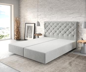 Boxspring posteľ Dream-Great 160x200 cm mikrovlákno strieborná sivá