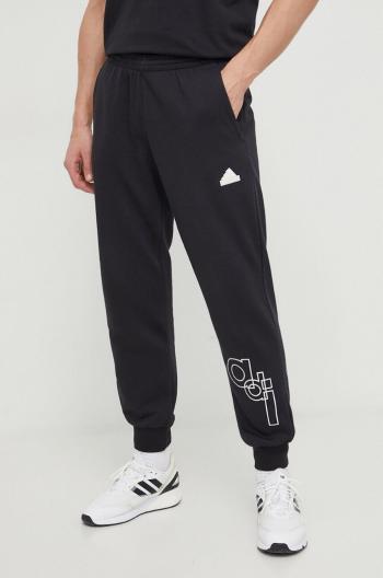 Tepláky adidas čierna farba, s potlačou, IP4073