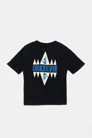 Bavlnené tričko Quiksilver GEO QUIK SS čierna farba, s potlačou, EQBZT04773