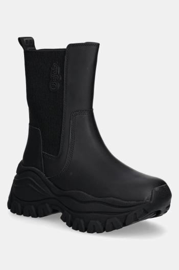 Topánky chelsea Buffalo Lola Chelsea dámske, čierna farba, na platforme, jemne zateplené, 1220054-BLK
