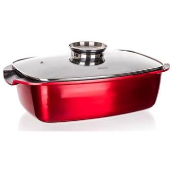 BANQUET Pekáč s nepriľnavým povrchom METALLIC RED 40 × 22 × 16,5 cm, s aróma vrchnákom (A23037)