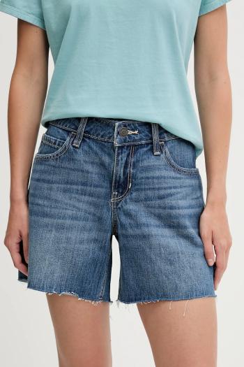 Šortky Hollister Co. modrá farba, jednofarebné, vysoký pás, KI349-5169