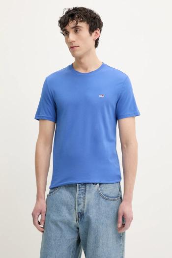 Bavlnené tričko Tommy Jeans 2-pak pánske, fialová farba, jednofarebné, DM0DM20687