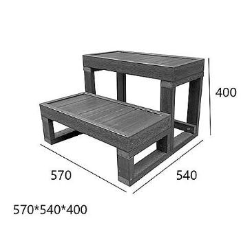 HANSCRAFT Schodíky k vírivke - šedej - 2 stupne (šírka 57 cm)