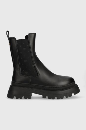 Kožené topánky chelsea Chiara Ferragni dámske, čierna farba, na platforme, CF3249_001